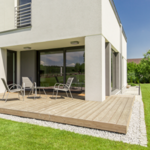 Terrasse bois et gravier
